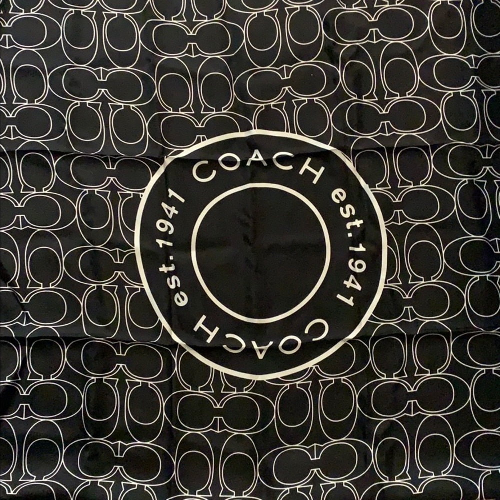 Silk Black and White Coach Scarf